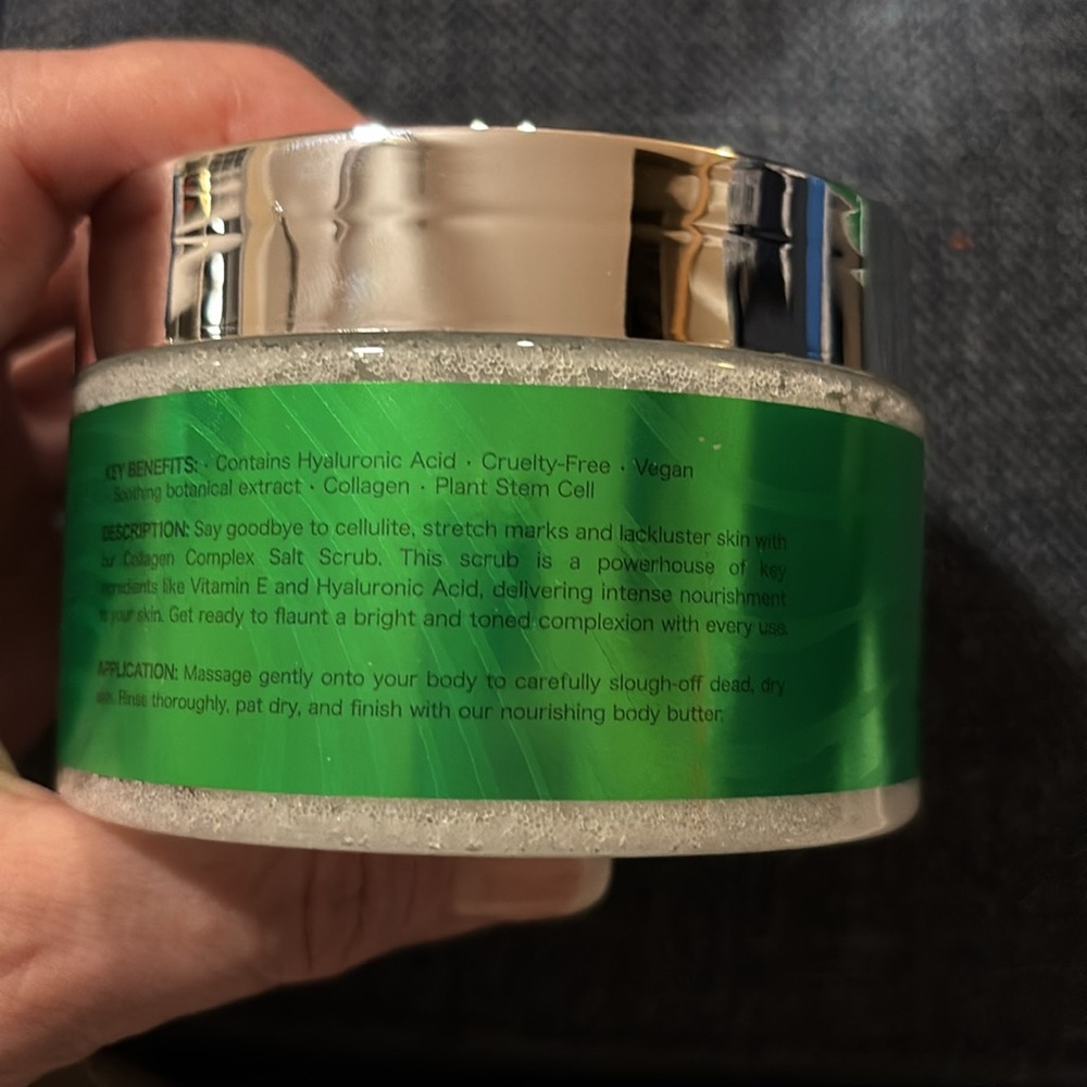 Collagen Salt Scrub w Plant Stem Cells Vit E & Hyaluronic Acid 10oz BNIB - Picture 6 of 7